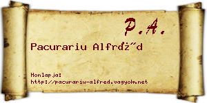 Pacurariu Alfréd névjegykártya